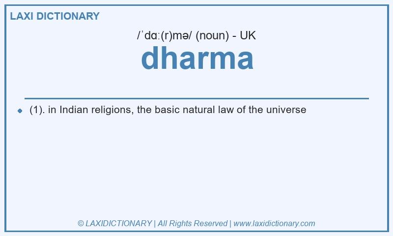 Definition dharma in British English