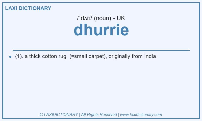 Definition dhurrie in British English
