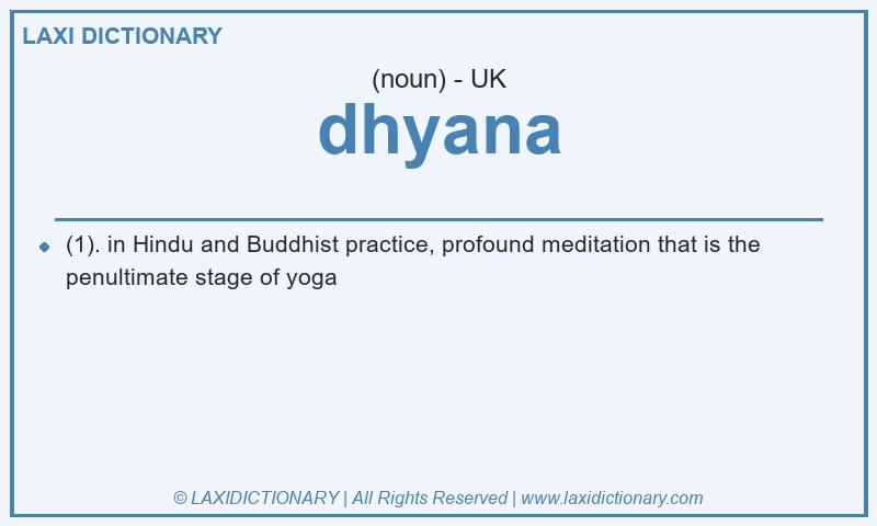 Definition dhyana in British English