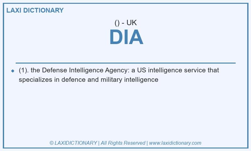 Definition DIA in British English