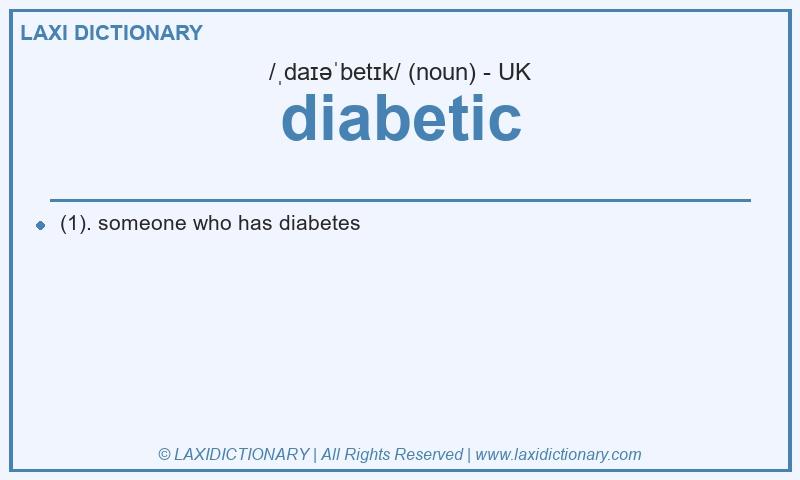 Definition diabetic in British English