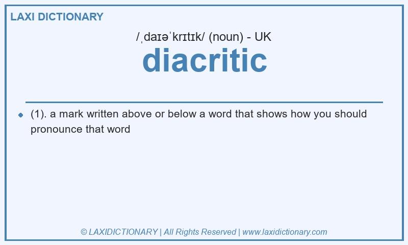 Definition diacritic in British English