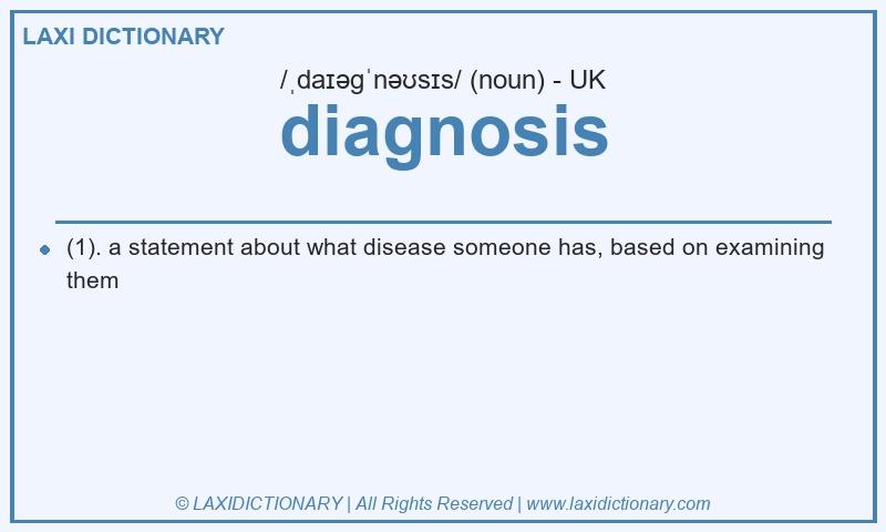 Definition diagnosis in British English