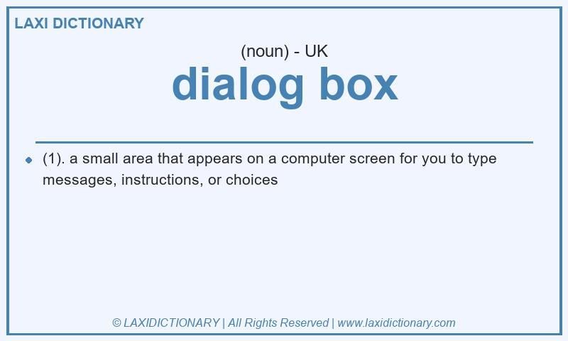 Definition dialog box in British English
