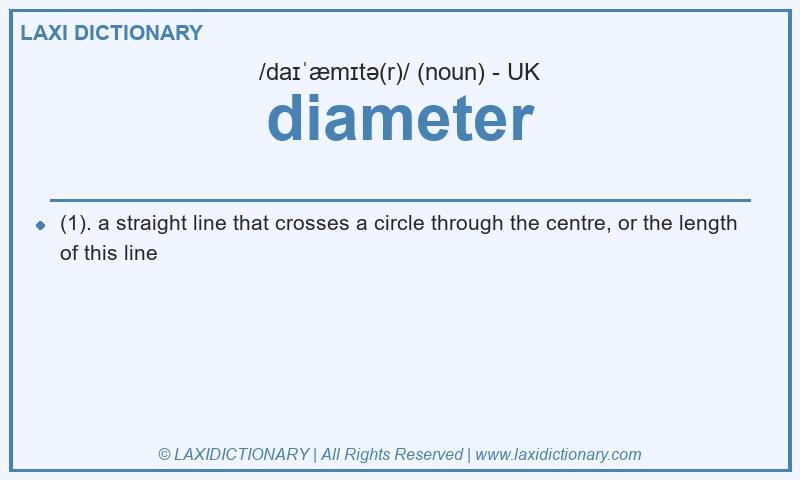 Definition diameter in British English
