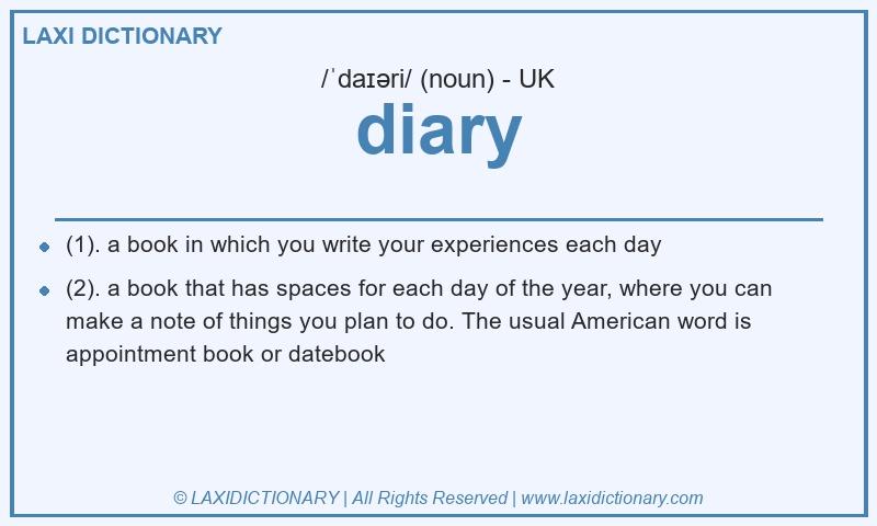 Definition diary in British English