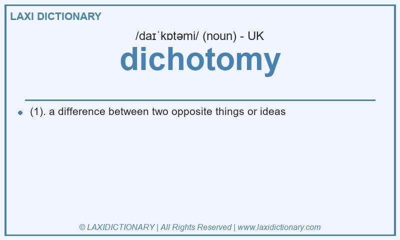 Definition dichotomy in British English