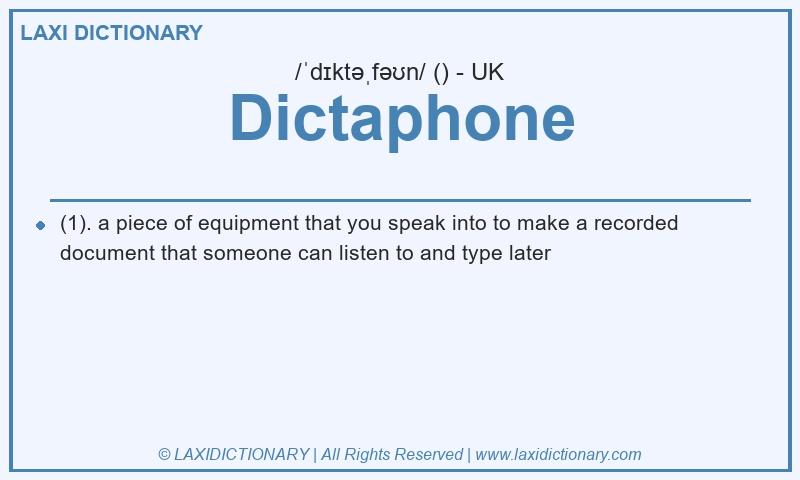 Definition Dictaphone in British English