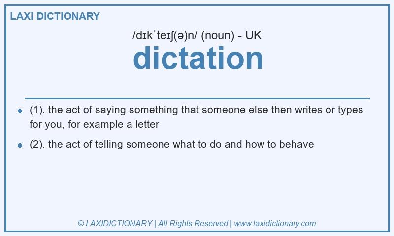 Definition dictation in British English
