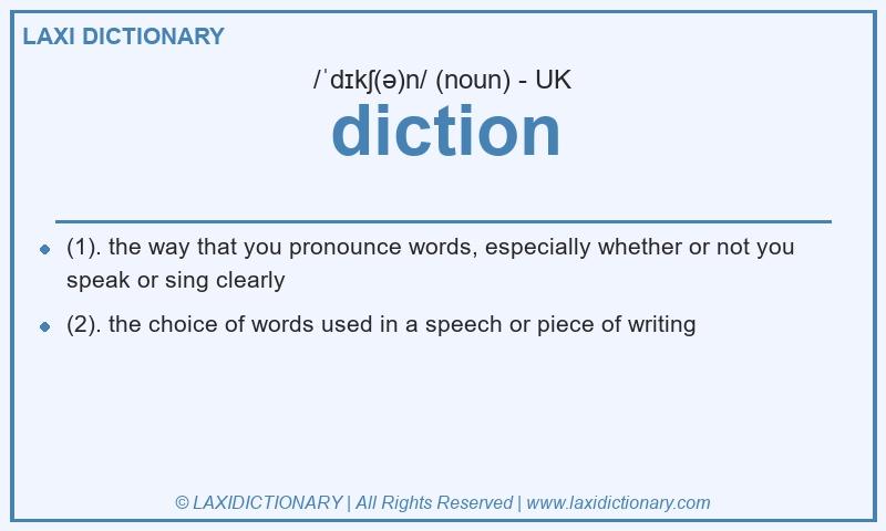 Definition diction in British English