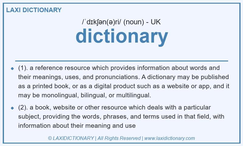Definition dictionary in British English