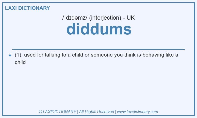 Definition diddums in British English