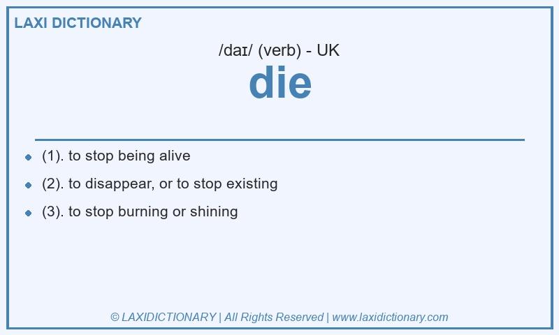 Definition die in British English