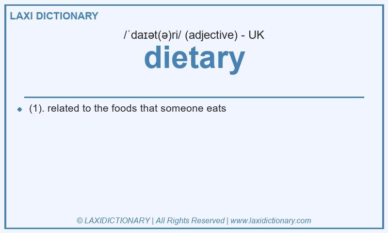 Definition dietary in British English