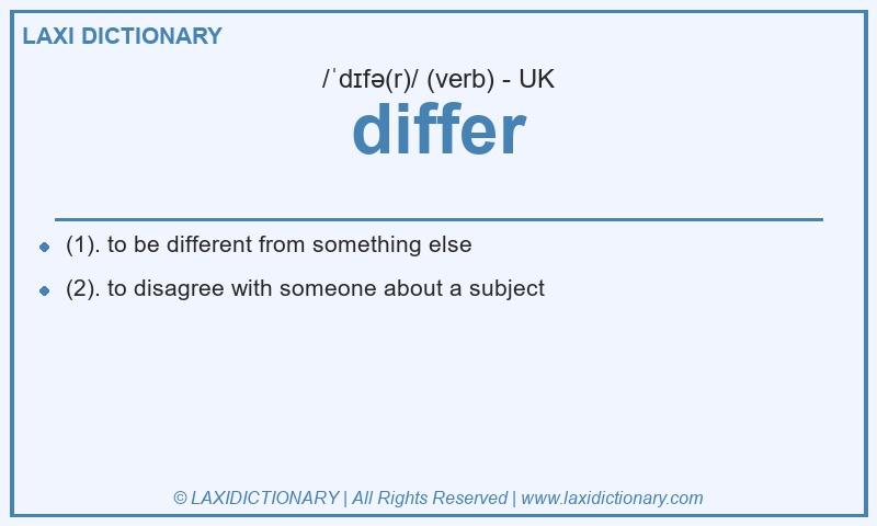 Definition differ in British English