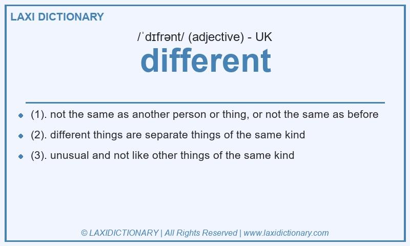 Definition different in British English