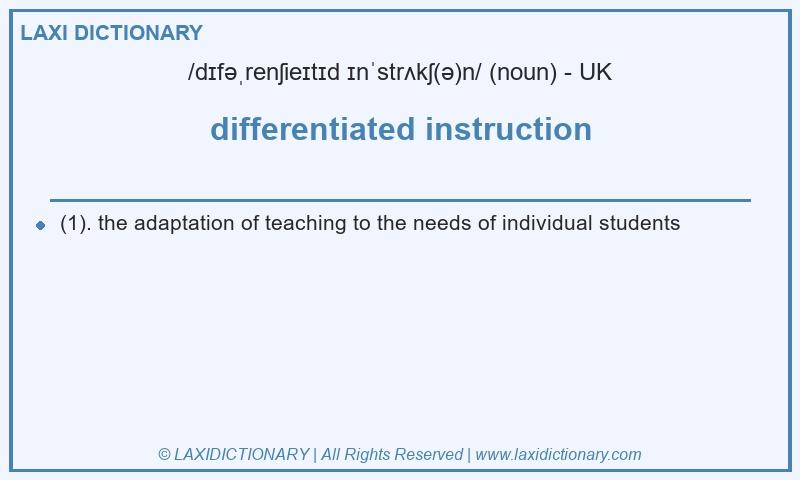 Definition differentiated instruction in British English