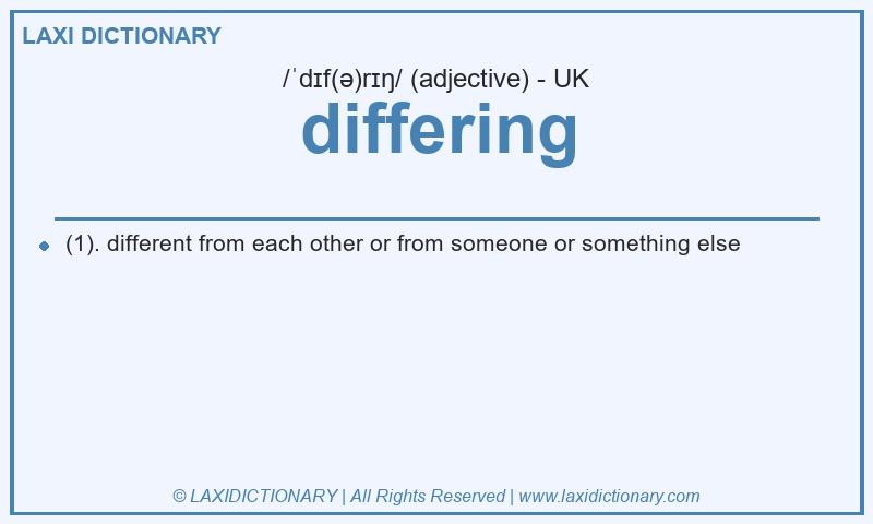 Definition differing in British English