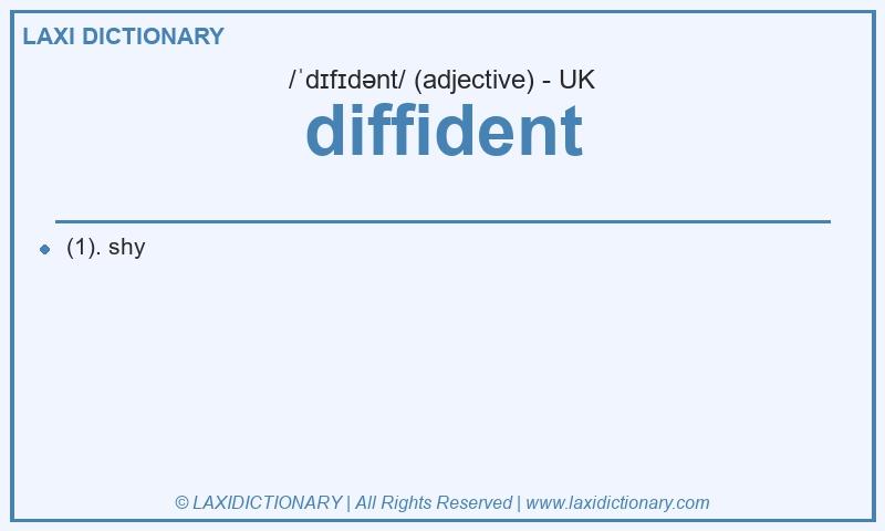 Definition diffident in British English