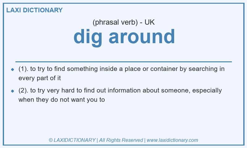 Definition dig around in British English