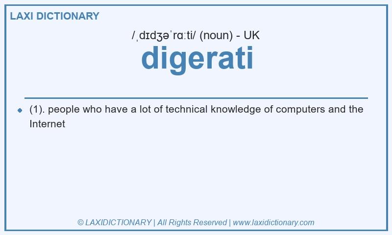Definition digerati in British English