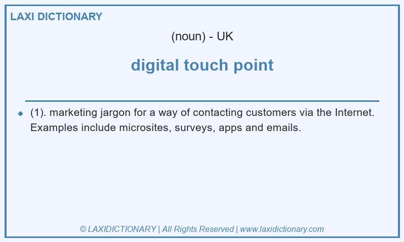 Definition digital touch point in British English