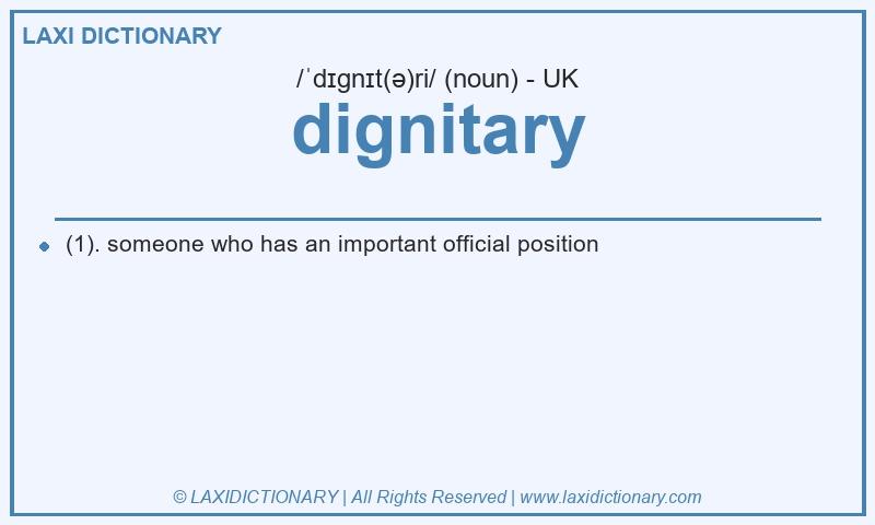 Definition dignitary in British English