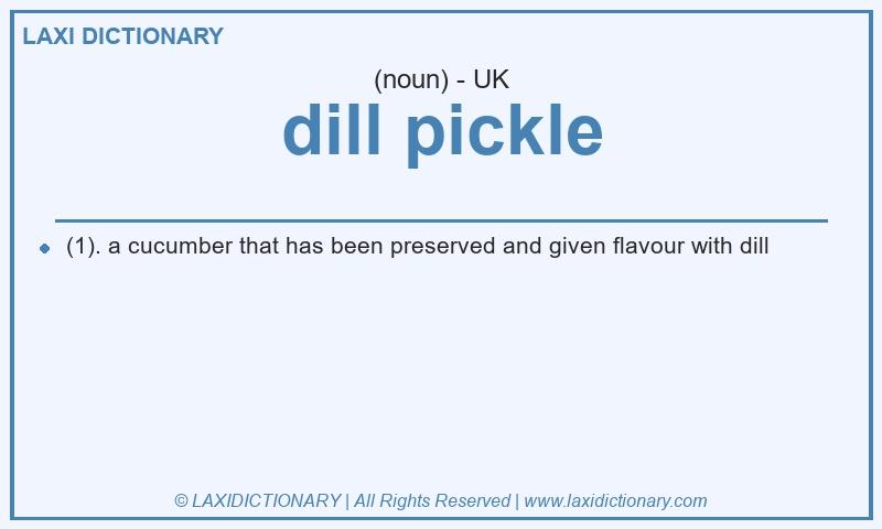 Definition dill pickle in British English