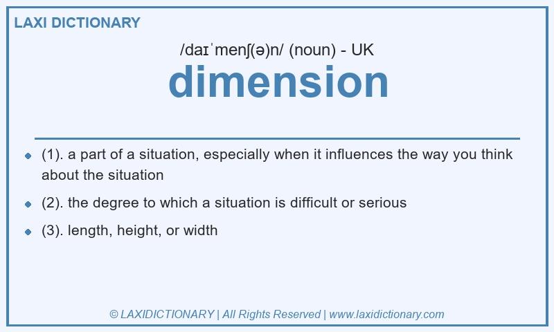 Definition dimension in British English