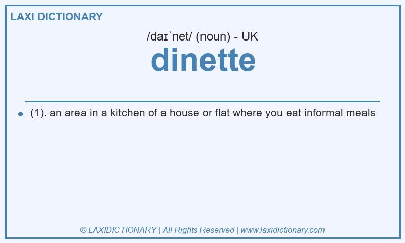 Definition dinette in British English