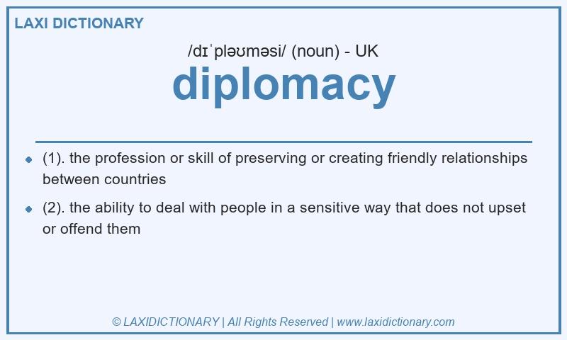 Definition diplomacy in British English
