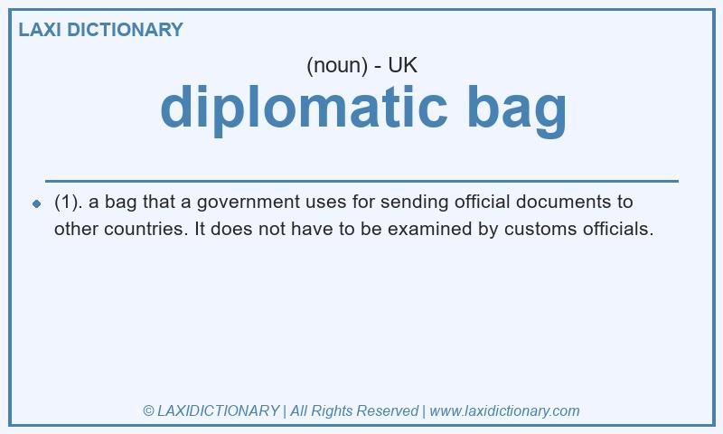 Definition diplomatic bag in British English