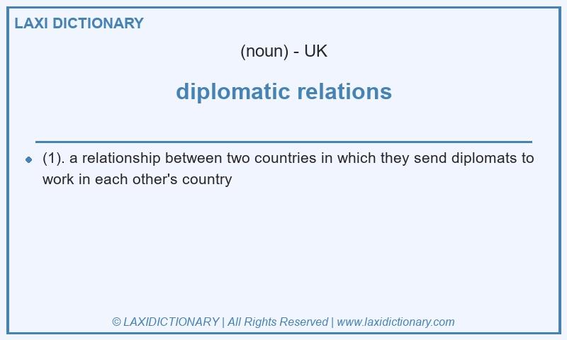 Definition diplomatic relations in British English