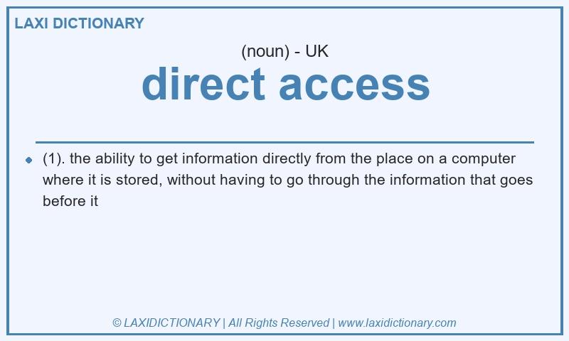 Definition direct access in British English