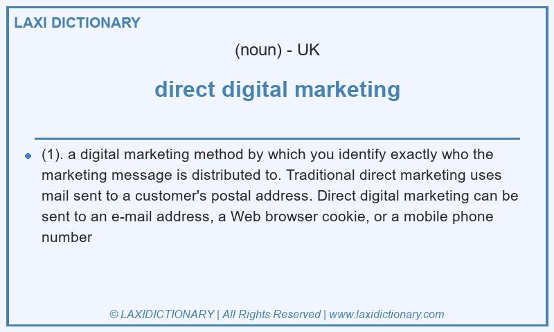 Definition direct digital marketing in British English