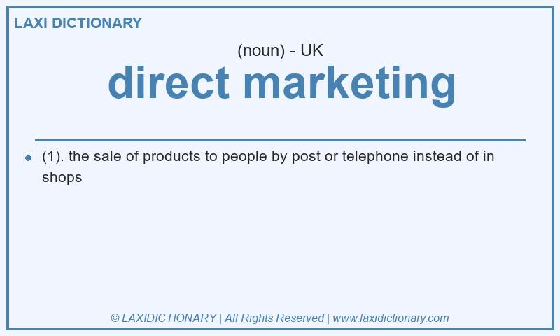 Definition direct marketing in British English