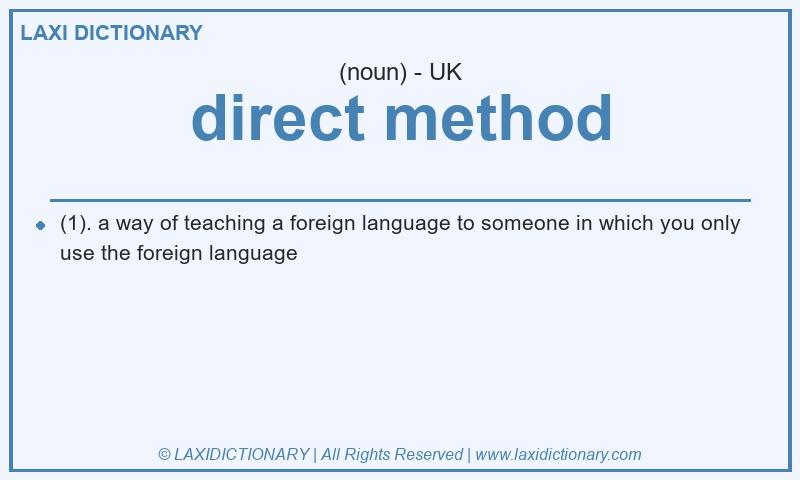 Definition direct method in British English