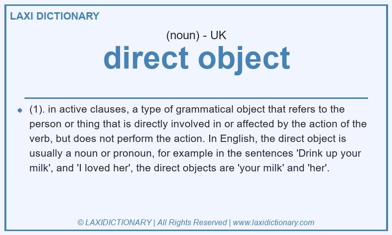 Definition direct object in British English