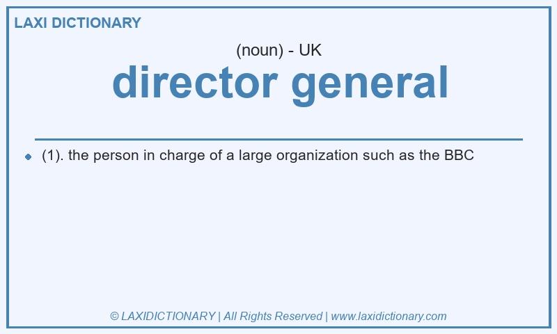 Definition director general in British English