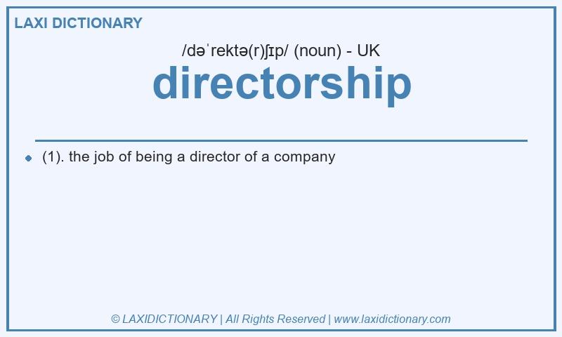 Definition directorship in British English