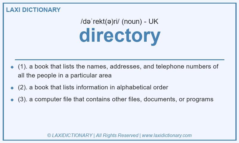 Definition directory in British English