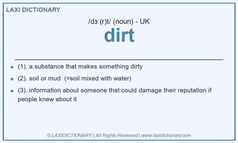 Definition dirt in British English