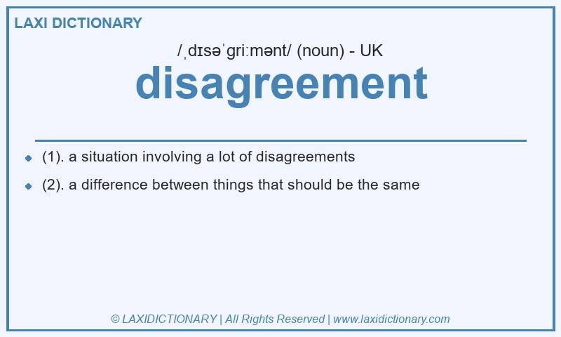 Definition disagreement in British English