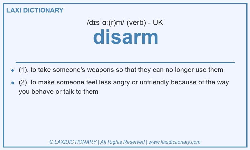 Definition disarm in British English
