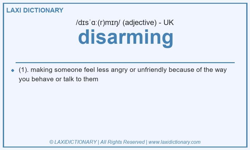 Definition disarming in British English