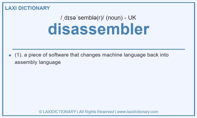 Definition disassembler in British English