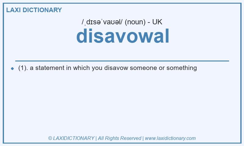 Definition disavowal in British English