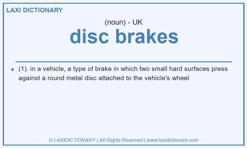 Definition disc brakes in British English