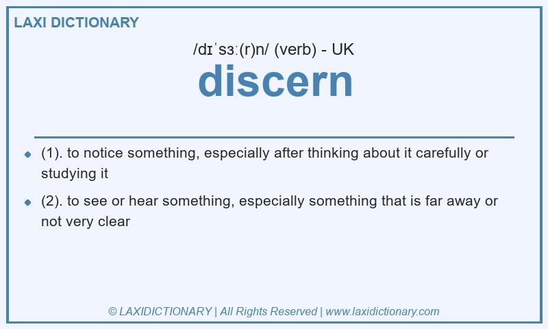 Definition discern in British English