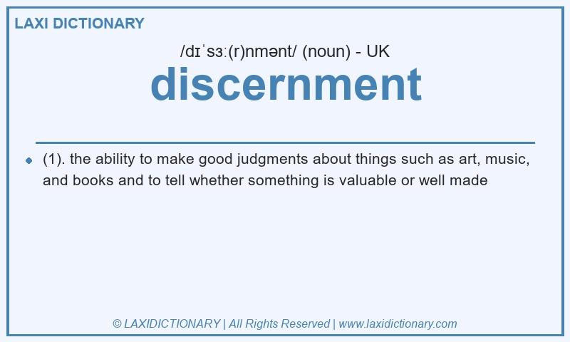 Definition discernment in British English